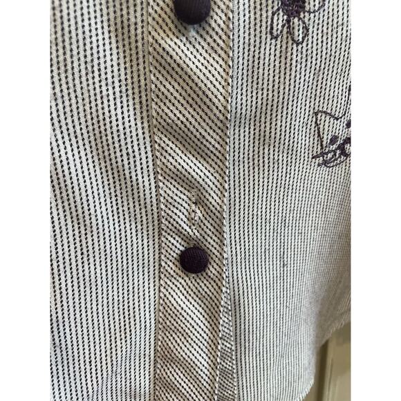 Vintage 80s Collared Purple Cat Theme Button Up Petite XL READ - Picture 4 of 7